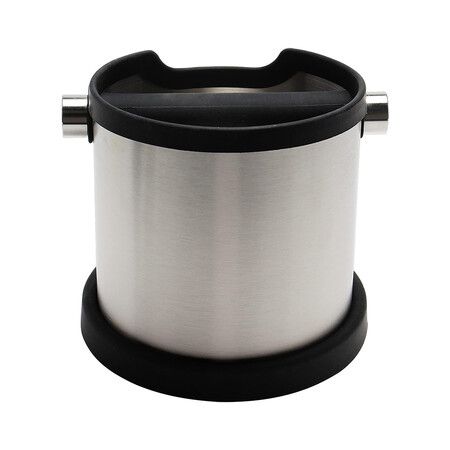 Coffee Knock Box, Capacity 1800ML Stainless Steel Espresso Grounds Container Waste Bin Coffee Tools (Silver)