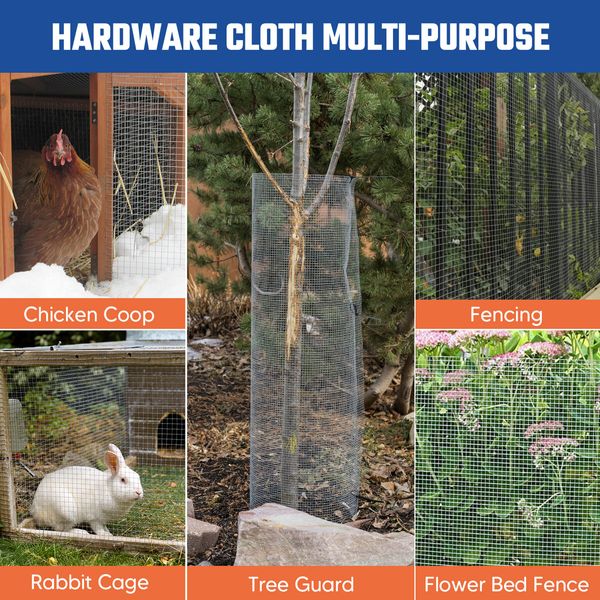 Hardware Cloth Wire Mesh Galvanised Welded Fence Roll Chicken Coop Rabbit Cage Guard Barrier Enclosure 25m x 1.2m