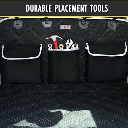 SUV Cargo Liner for Dogs,Backseat Hanging Car Trunk Organizer with Cooler Bag,Waterproof Nonslip Dog Seat Cover Mat,Large Size Universal Fit