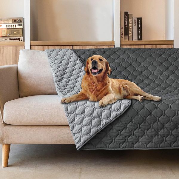 80*180cm-Dark Grey-Waterproof & Non-Slip Dog Bed Cover and Pet Blanket Sofa Pet Bed Mat ，car Incontinence Mattress Protectors Furniture Couch Cover