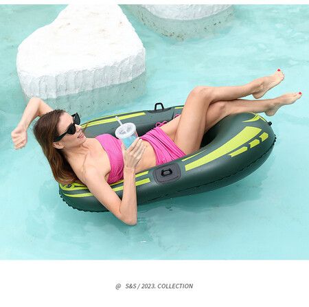 Green Raft Set -120*70cm - Fits 1 Child, Bestway Family Water Boat, Water Sports, Front Tie Rope, Suitable for Kids