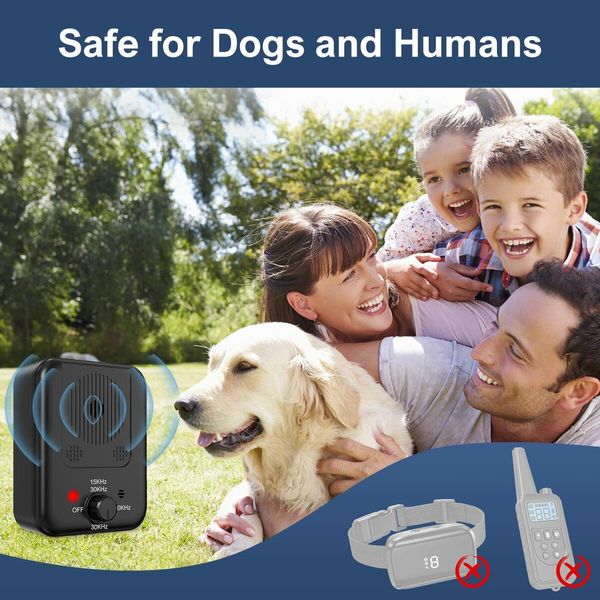 Anti Barking Device,Auto Dog Barking Control Devices with 3 Modes,Waterproof Bark Dog Deterrent Box,Rechargeable Ultrasonic Dog Barking Deterrent for Indoor & Outdoor Dogs,Safe for Dogs & People