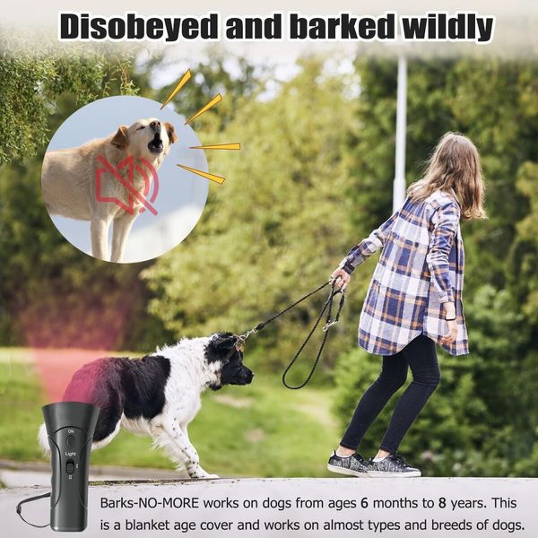 Barks No More Dog Training Device,Corrects Dog's Bad Behavior: Barking,Biting Furniture,Also Used to Deter Road Wild Dog Attacks