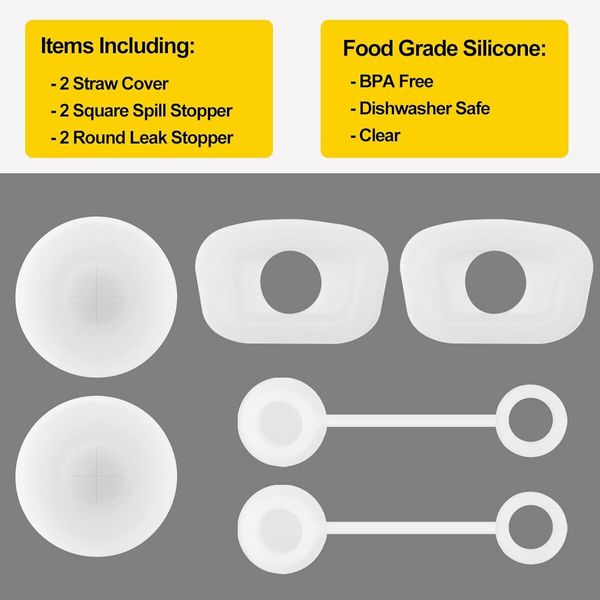 Silicone Spill Stopper Set of 3, Compatible with Stanley Cup 2.0 40oz or 30oz (Version 2.0)