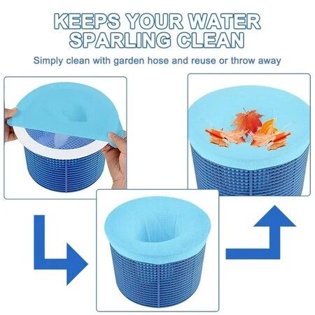 20 PCS Filter Socks Storage Reusable Nylon Pool Accessories Baskets Skimmers (Blue)