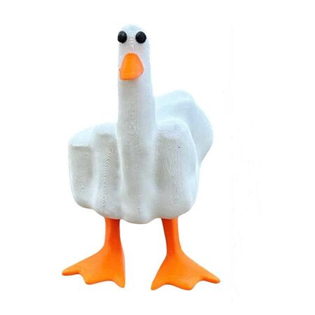 Middle Finger Duck You Figurine Statue, Funny Little Duck Resin Decor for Guys Adults Men