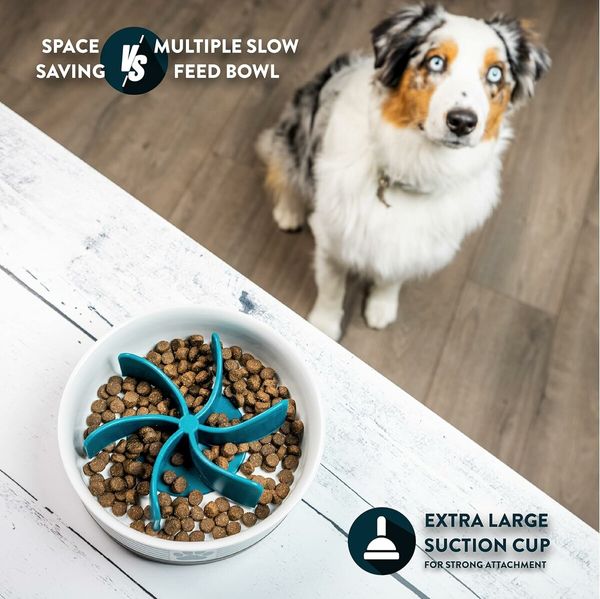 Spiral Slow Feeder Insert, Slow Feeding Dog Bowl, BPA Free Silicone, Fits 4 to 11 Cup Bowls