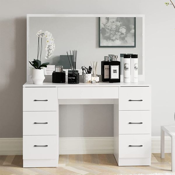 Dressing Table Set with Mirror Makeup Dresser Vanity Modern Home Furniture