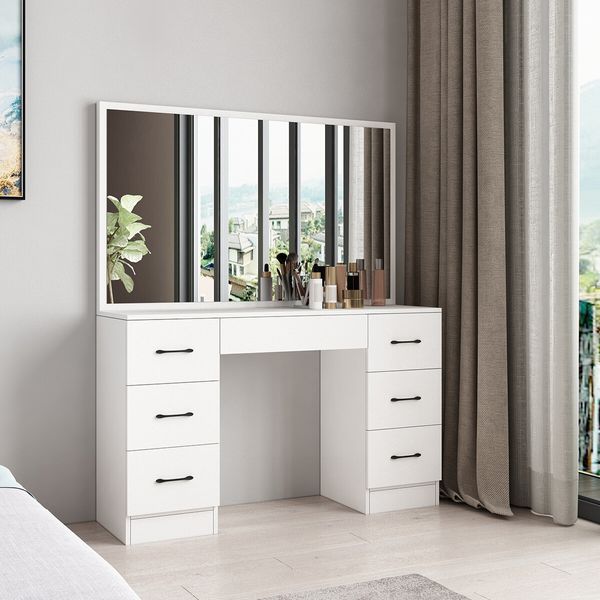 Dressing Table Set with Mirror Makeup Dresser Vanity Modern Home Furniture