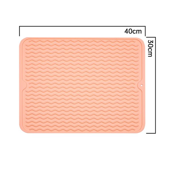 1 pack Pink 30*40cm Silicone Dish Drying Mat for Multiple Usage,Easy clean,Eco-friendly,Heat-resistant,for Counter,Sink,Refrigerator or Drawer liner