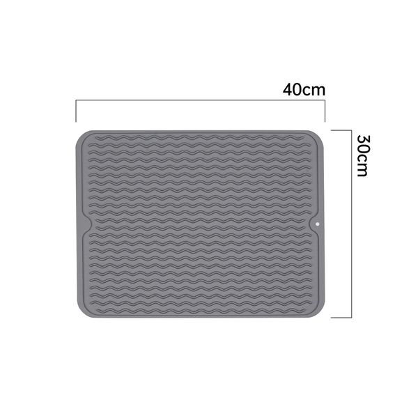 1 pack Grey 30*40cm Silicone Dish Drying Mat for Multiple Usage,Easy clean,Eco-friendly,Heat-resistant,for Counter,Sink,Refrigerator or Drawer liner