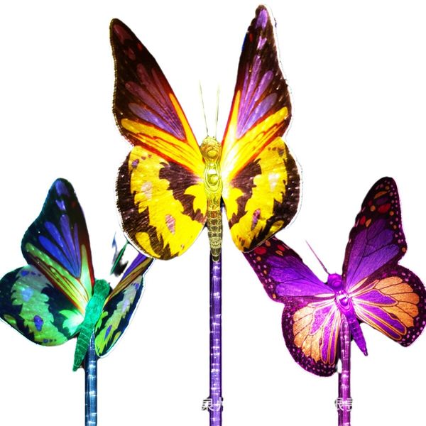 Outdoor Solar Garden Lights 3 Pack Solar Butterfly Decorative Lights LED Waterproof Solar Stake Lights for Garden Patio Yard Lawn