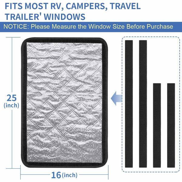 Door Window Shade Cover-25" X 16" Foldable at Will Camper Sun Shade Waterproof Blackout Privacy Screen Window Cover Fits for Most RV