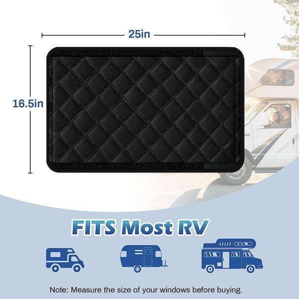 Door Window Shade Cover-25" X 16" Foldable at Will Camper Sun Shade Waterproof Blackout Privacy Screen Window Cover Fits for Most RV