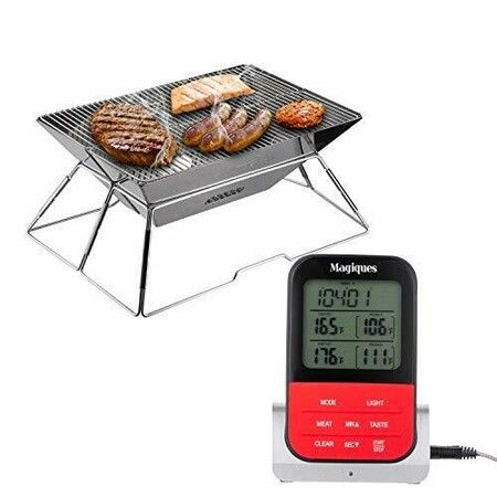 Dual 2 Probes Wireless BBQ Grill Meat Thermometer/Timer, Kitchen, Oven, BBQ, Grill, Meat Smoking, Oil Fry, Baking, Candy making, Brew Steeping