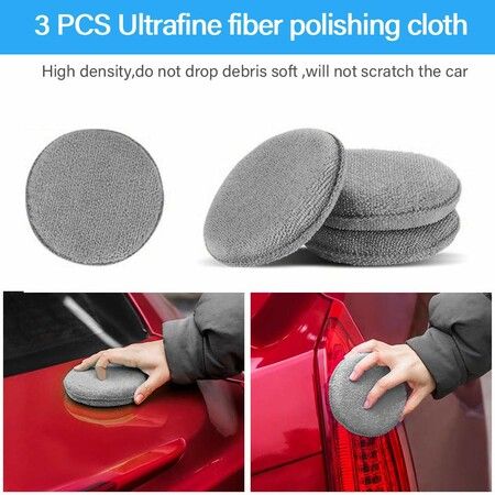 9p Set Car Cleaning MicroFiber Cloth Sponge Including Tyre Brush, Wash Mitt, Sponge, Washcloths, Car Care Set for Car, Motorcycle Window Kitchen