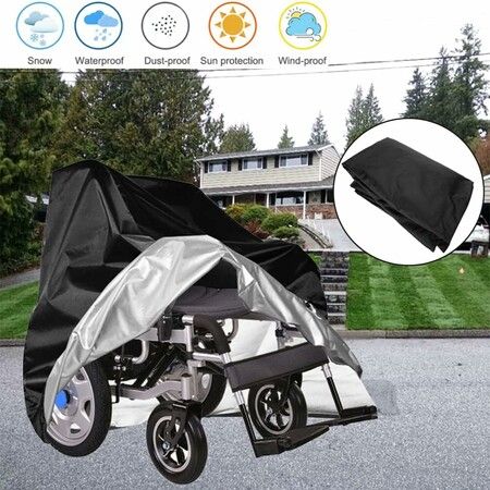 Electric Wheel Chair Cover Waterproof Mobility Scooter Storage Cover for Travel Power Wheelchair 115 x 75 x 130 cm, Black