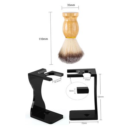 Amazing Men's Wet Shaving Kit, Heavyweight Shaving Brush Razor Stand with Stainless Steel Soap Bowl and Friendly Brush