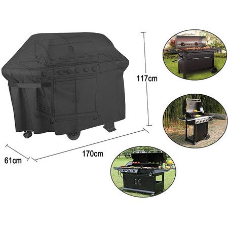 63 Inch Grill Cover, Outdoor BBQ Grill Cover for Weber Genesis 300 Series Grills 170 x 61 x 117 cm