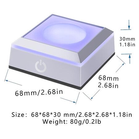 LED Colorful Light Change Base, Touch Switch Display Pedestals Multicolor Show for 3D Crystal Glass Acrylic, Concave Surface