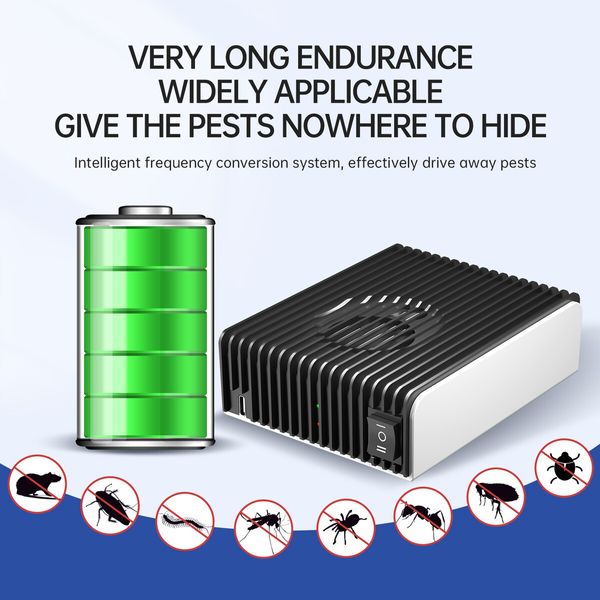 Portable 4-in-1 Ultrasonic Mosquito Repellent 360 Degree Mice Repellent for Mouse,Rat, Rodent, Squirrel, Roach, Bugs, Bat f