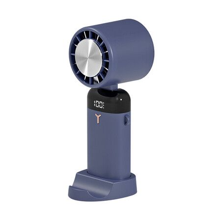 3600mAh Mini Handheld Fan Portable Semiconductor Refrigeration Cooling Desktop Fan Folding Small Handy Electric Fan for Outdoor Color Blue