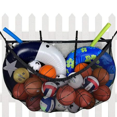 Large Storage Mesh Bag Hanging Swimming Pool Storage Bag Net Bag Football Basketball Inflatable Toys Storage Bag 142*86cm