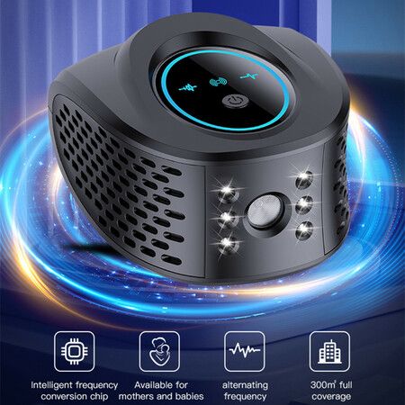 2024 Intelligent Ultrasonic Rodent Repellent Effective Control for Mouse, Mice, Rat, Rodent, Squirrel, Spider, Roach, Bugs, Bat(Black)