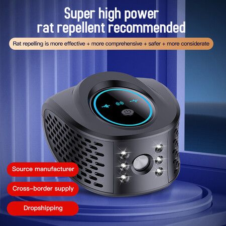 2024 Intelligent Ultrasonic Rodent Repellent Effective Control for Mouse, Mice, Rat, Rodent, Squirrel, Spider, Roach, Bugs, Bat(Black)