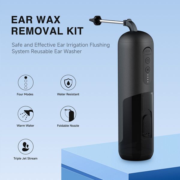 Ear Wax Remover Electric Cleaner Earwax Removal Kit Irrigation Flusher Spray Automatic Cleaning Tool Smart Washer Basin 220ml Water Tank