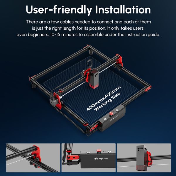 Laser Cutter Engraver Engraving Cutting Carving Machine Equipment Etching Marking Etcher for Wood Acrylic Glass Stone Paper Leather 5W