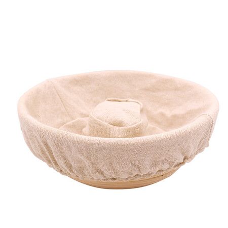 22*8CM Hollow Circle Bread Proofing Basket, Handmade Banneton Bread Proofing Basket Brotform with Proofing Cloth Liner for Sourdough Bread, Baking