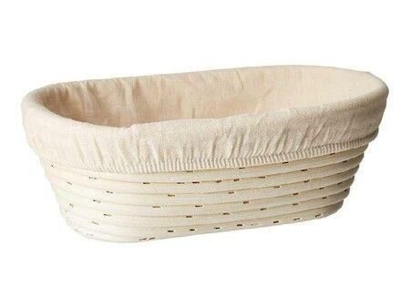 17*12*6CM Oval Bread Proofing Basket, Handmade Banneton Bread Proofing Basket Brotform with Proofing Cloth Liner for Sourdough Bread, Baking