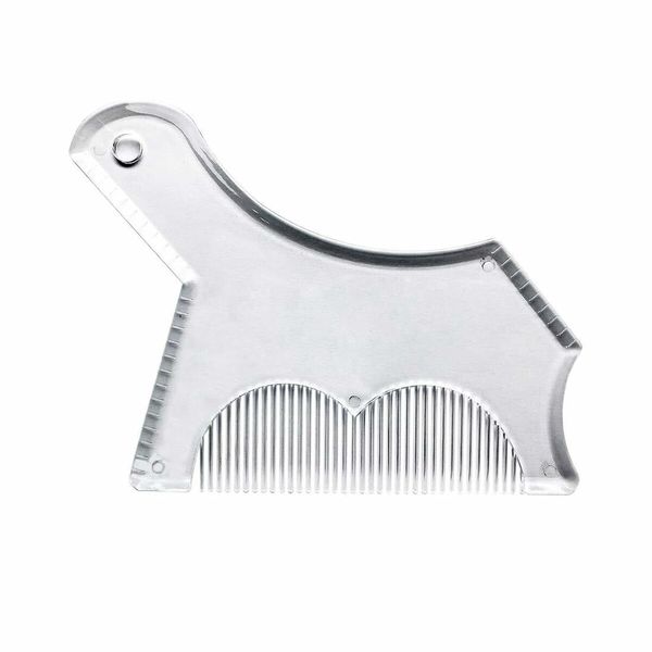 2Pcs Beard Styling Comb and Template 2 in 1 Beard Shaper Transparent Beard Shaping Tool for Mens Beard Line Trimming