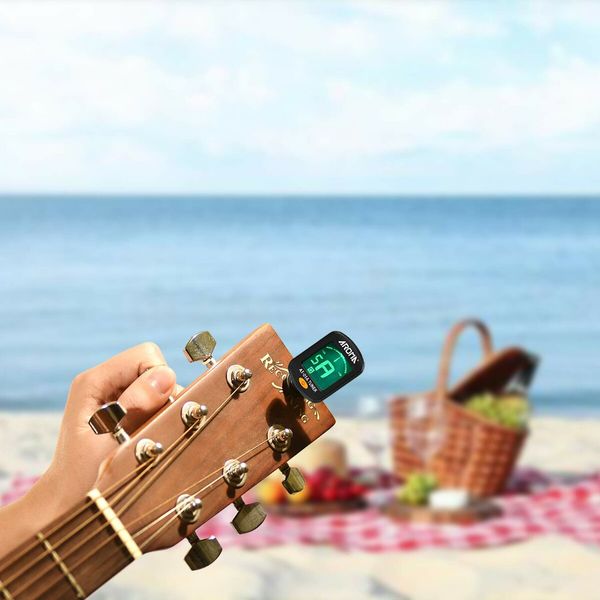 Guitar tuner 2 Pacl Clip On Tuner for Guitar/Bass/Violin/ukulele,Auto Power Off/One Button Operation