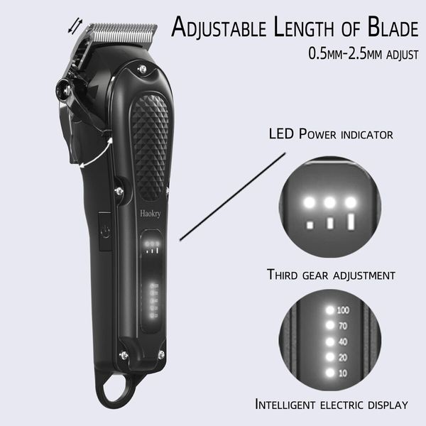 Hair Clippers for Men Professional,Cordless&Corded Barber Clippers for Hair Cutting & Grooming,Rechargeable Beard Trimmer