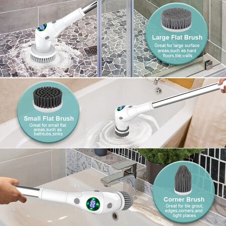 Electric Cleaning Brush 8 in 1 Multifunctional Household Wireless Rotatable Cleaning Brush For Bathroom Kitchen Windows Toilet