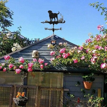 Animal Metal Weathervane, Vintage Black Weathervane, Hollow Wind Direction Indicator for Outdoor Garden Roof Decoration