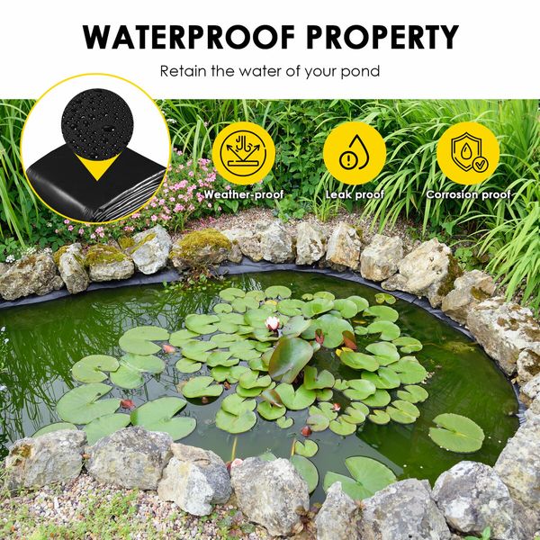 LDPE Pond Liner 6X8M Fish Waterfall Water Garden Pad Heavy Duty Flexible Reservoir Fountain Landscaping 0.5mm