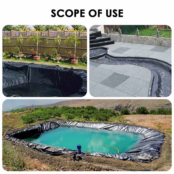 Pond Liner 10x6M Fish Waterfall Water Garden Pad Heavy Duty Flexible Reservoir Fountain Landscaping 0.2mm