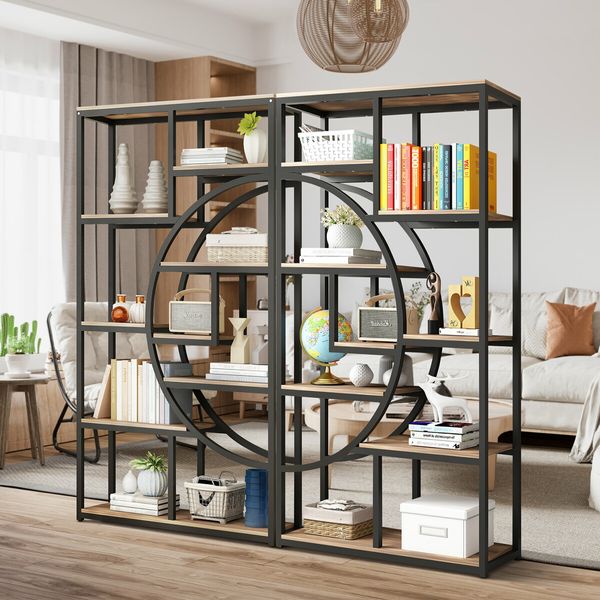 Bookshelf Display Tier Shelf CD DVD Photo Storage Media Rack Plant Ornament Holder Metal Shelving Black Room