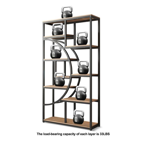 Bookshelf Display Tier Shelf CD DVD Photo Storage Media Rack Plant Ornament Holder Metal Shelving Black Room