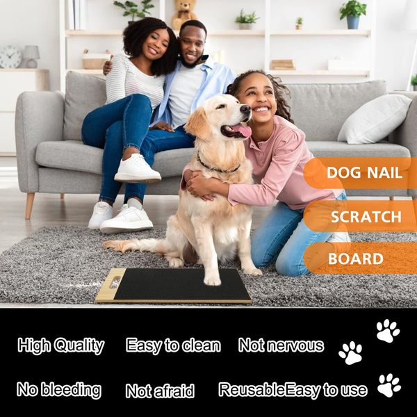 Dog Nail Scratch Board, Nail File Scratch Board for Dogs Paw Dog Scratch Pad Fear Free Nail Care Square Scratcher Pad Mat for Dogs and Cats