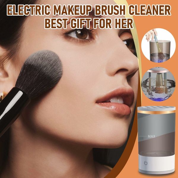 Electric Makeup Brush Cleaner,Brushly Pro Cosmetic Brush Cleaner,Makeup Brush Cleaner Machine,Automatic Electric Makeup Brush Cleaner,Fits all size makeup brushes,Great gift for wife,Girlfriend