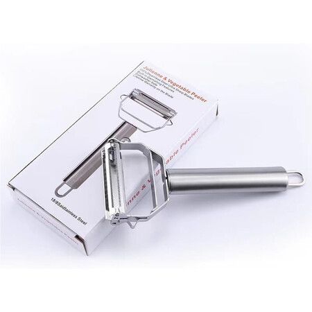 Vegetable Peeler, Stainless Steel 2 in 1 Julienne Vegetable Peeler Perfect for Carrot Potato Melon Gadget Vegetable Fruit