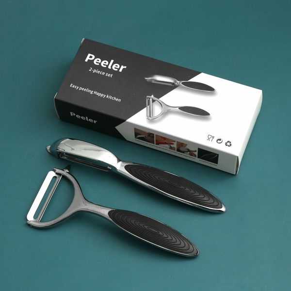 2PCS Y Shaped and I Shaped Stainless Steel Peelers for Vegetable, Apple