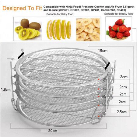 Dehydrator Rack Stainless Steel Stand Accessories Compatible with Pressure Cooker and Air Fryer 6.5 and 8 Qt,Compatible with Instant Pot Duo Crisp 8Qt