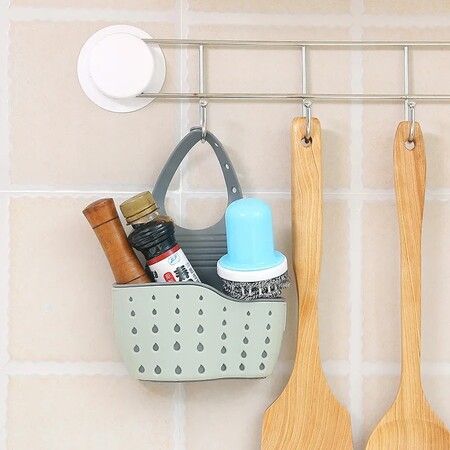 Portable Soap Sponge Drain Rack, Sink Shelf, Dish Drainer, Hanging Drain Basket, Kitchen Gadget, Kitchen Organizer Accessory