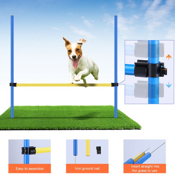 Dog Agility Equipment 5 Set Pet Pet Scene Puppy Training Kit Jump Hurdle Tunnel Poles Pause Box Hoop Obstacle