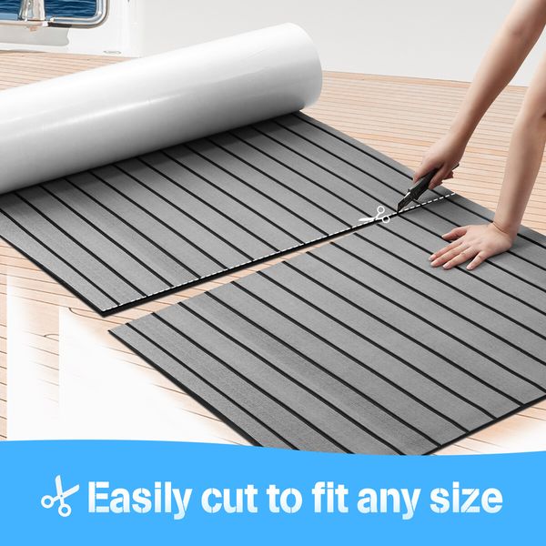 Marine Carpet Boat Flooring Decking Sheet EVA Foam Matting Non Slip Mat Covering Yacht Pad Dark Grey 240 x 120cm